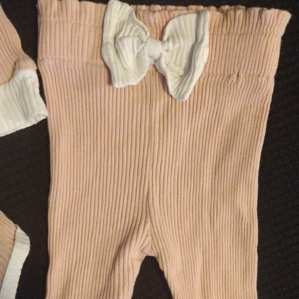 Pink Ribbed Baby Outfit Set​​ - Picture 3 of 5